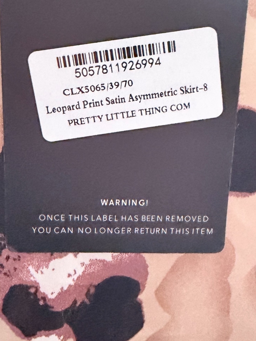 NWT PrettyLittleThing Leopard Animal Print Satin Asymmetrical Skirt 8 - Picture 6 of 6